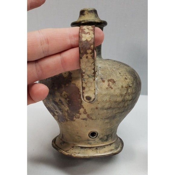 3 Metal Artifacts Brass Copper Pitcher Lotus Blossom Shaker missing top Vintage - Picture 9 of 12